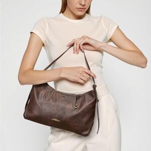 Luxebold Brown Leather Shoulder Bag
